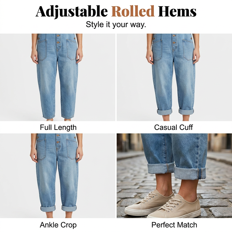 ⏰🔥LIMITED TIME 50% OFF! 👖 Women’s Casual Baggy Denim Overalls with Pockets – Comfortable, Trendy & Perfect for Everyday Outfits ✨💃
