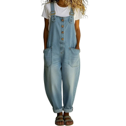 ⏰🔥LIMITED TIME 50% OFF! 👖 Women’s Casual Baggy Denim Overalls with Pockets – Comfortable, Trendy & Perfect for Everyday Outfits ✨💃