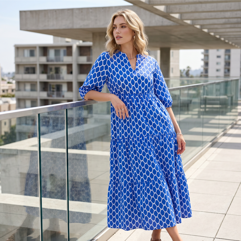 🌺 50% OFF NOW!✨ Bohemian Printed Maxi Dress – Casual, Flowy & Chic – Elegant Summer Vacation Long Dress 👗