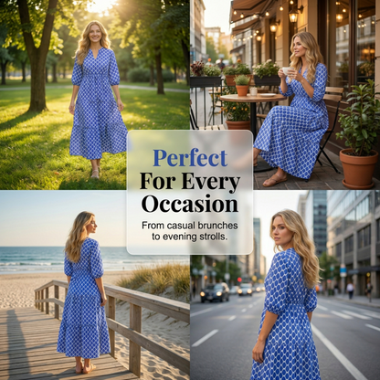 🌺 50% OFF NOW!✨ Bohemian Printed Maxi Dress – Casual, Flowy & Chic – Elegant Summer Vacation Long Dress 👗