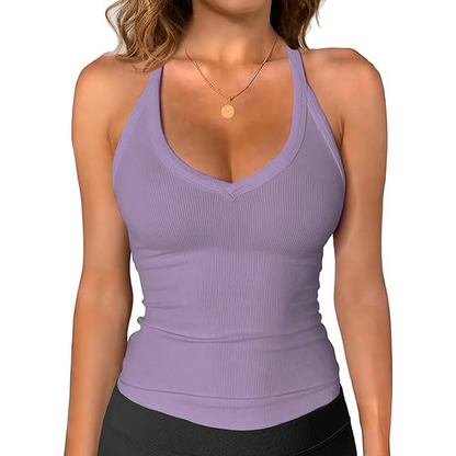 🎁2026 New Arrivals 50% OFF💥Women's Ribbed V-Neck Tank Top