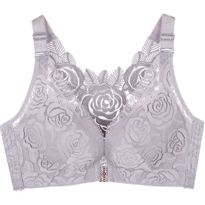 Elegant Rose Lace Back Bra with Easy Front Clasp