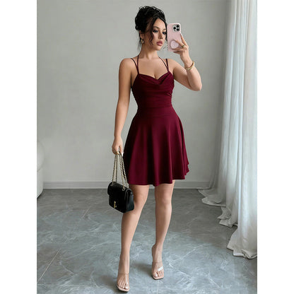 📢📢50% OFF !! ⏰Women's Ruched A-Line Mini Dress
