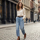 🎁2026 New Arrivals 50% OFF💥  Women's High Waisted Cropped Barrel Jeans  🥳HOT SALE！！🥳