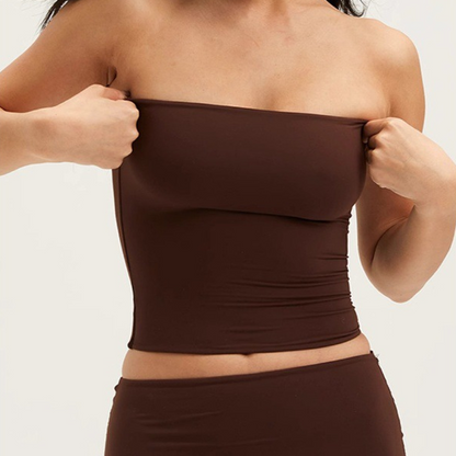 🔥Women’s Soft Solid Strapless Tube Top