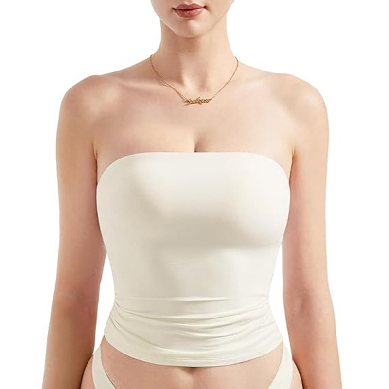 🔥Women’s Soft Solid Strapless Tube Top