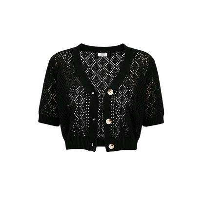 V-Neck Button Down Crop Top Sweater