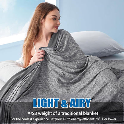 🏆LAST DAY SALE 63% OFF!!💕Smart Cooling Blanket❄️ Lightweight • Breathable • For Hot Sleepers & Night Sweats 😴
