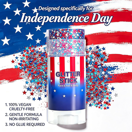 🎁4th of July Glitter Stick – Multi-Use Face, Body & Hair Glitter for Festivals & Patriotic Celebrations