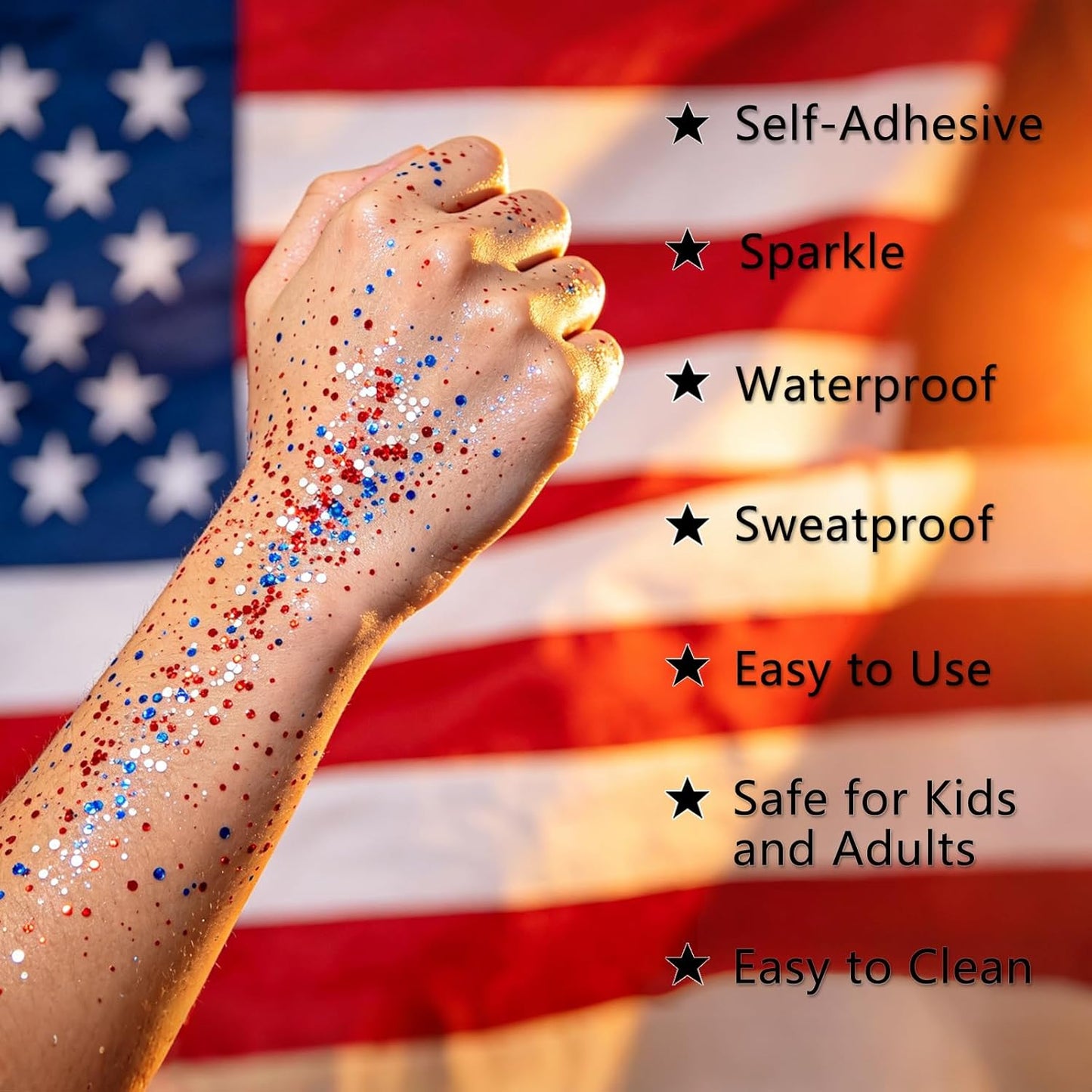🎁4th of July Glitter Stick – Multi-Use Face, Body & Hair Glitter for Festivals & Patriotic Celebrations