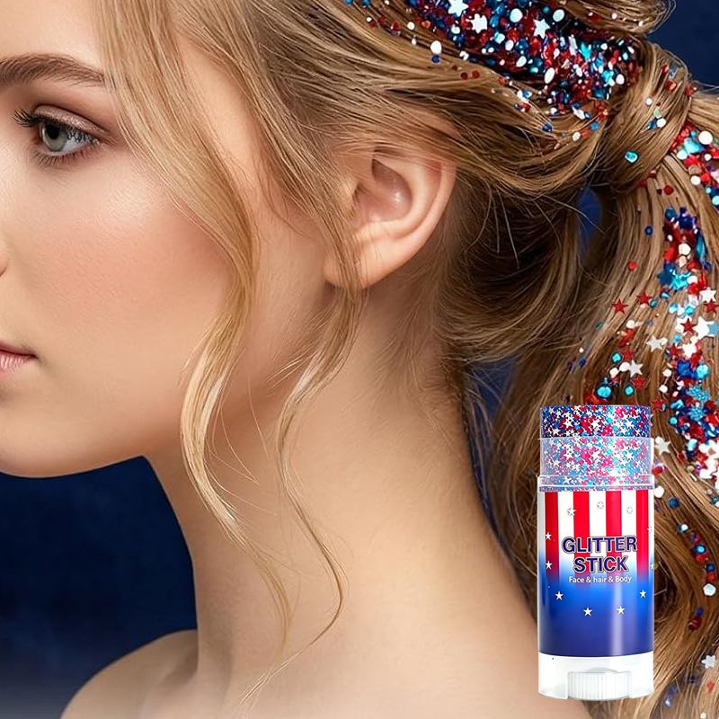 🎁4th of July Glitter Stick – Multi-Use Face, Body & Hair Glitter for Festivals & Patriotic Celebrations