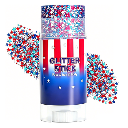 🎁4th of July Glitter Stick – Multi-Use Face, Body & Hair Glitter for Festivals & Patriotic Celebrations