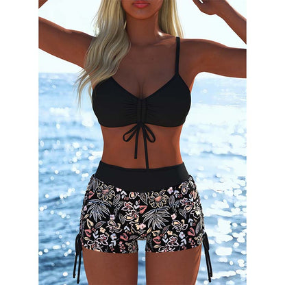 🩱 LIMITED-TIME 50% OFF! ✨ Women's Bikini Set – Drawstring Top, Boy Shorts, Multiple Styles 🏖️