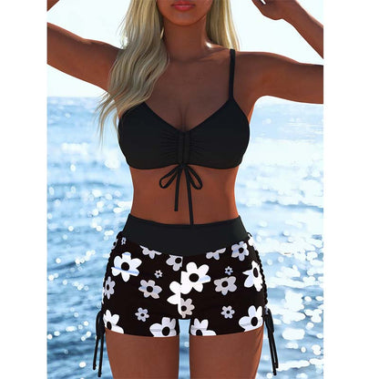 🩱 LIMITED-TIME 50% OFF! ✨ Women's Bikini Set – Drawstring Top, Boy Shorts, Multiple Styles 🏖️