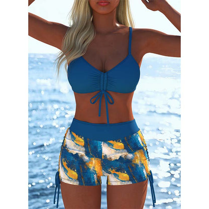 🩱 LIMITED-TIME 50% OFF! ✨ Women's Bikini Set – Drawstring Top, Boy Shorts, Multiple Styles 🏖️