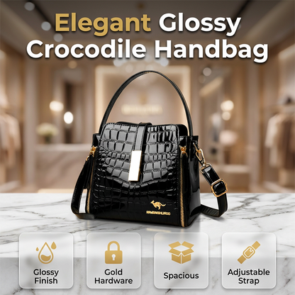 🏆LAST DAY SALE 50% OFF & FREE SHIPPING🔥Glossy Crocodile Pattern Women's Handbag