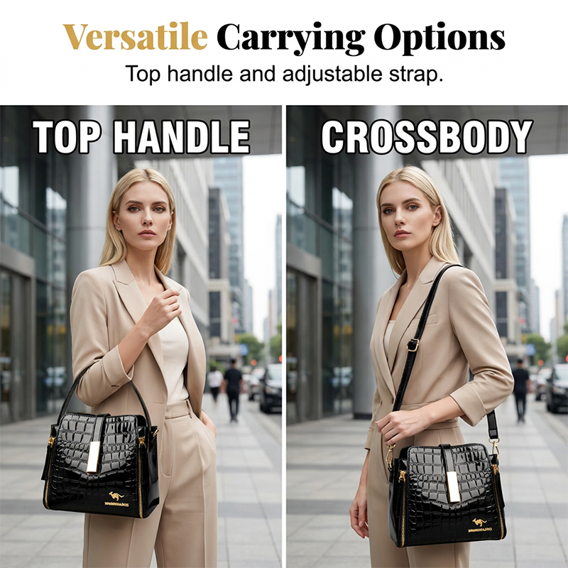 🏆LAST DAY SALE 50% OFF & FREE SHIPPING🔥Glossy Crocodile Pattern Women's Handbag