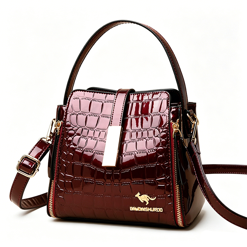 🏆LAST DAY SALE 50% OFF & FREE SHIPPING🔥Glossy Crocodile Pattern Women's Handbag