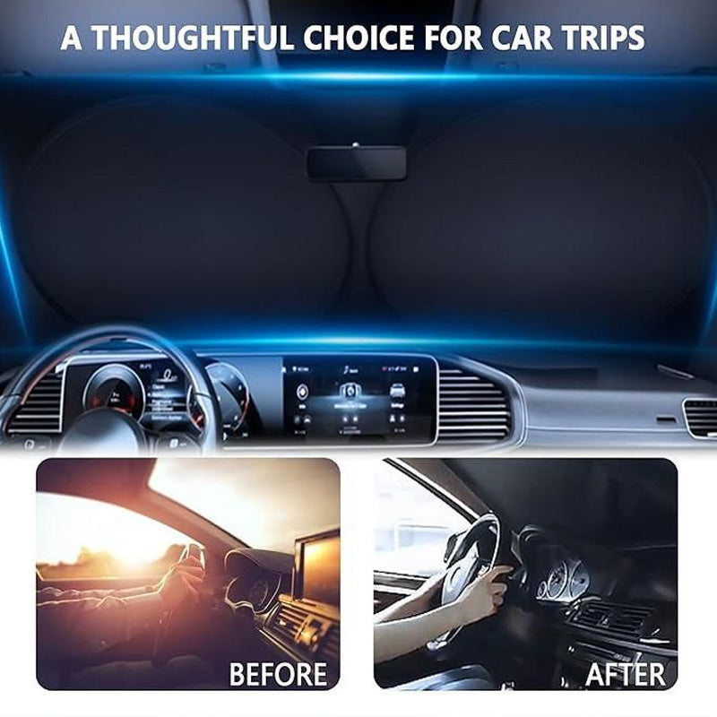 Foldable Car Windshield Sunshade with Storage Bag