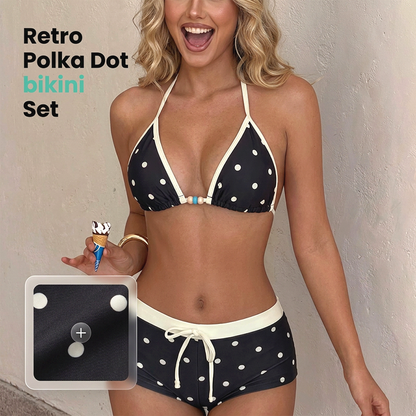 ⏳LAST DAY SALE 50% OFF🔥Polka Dot Halter Bikini Set 👙