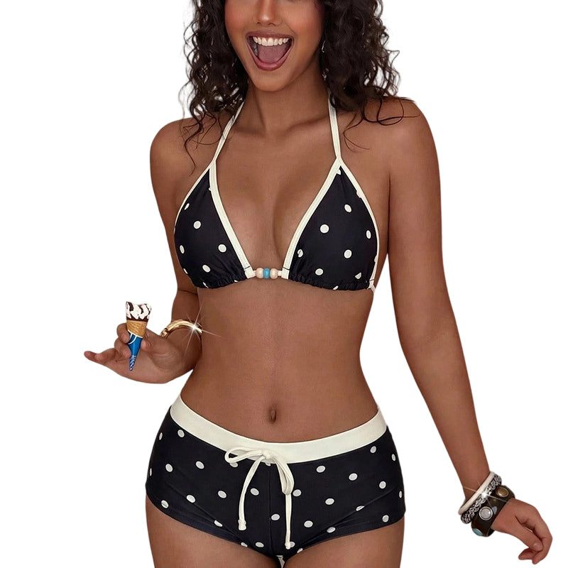⏳LAST DAY SALE 50% OFF🔥Polka Dot Halter Bikini Set 👙