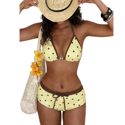 ⏳LAST DAY SALE 50% OFF🔥Polka Dot Halter Bikini Set 👙