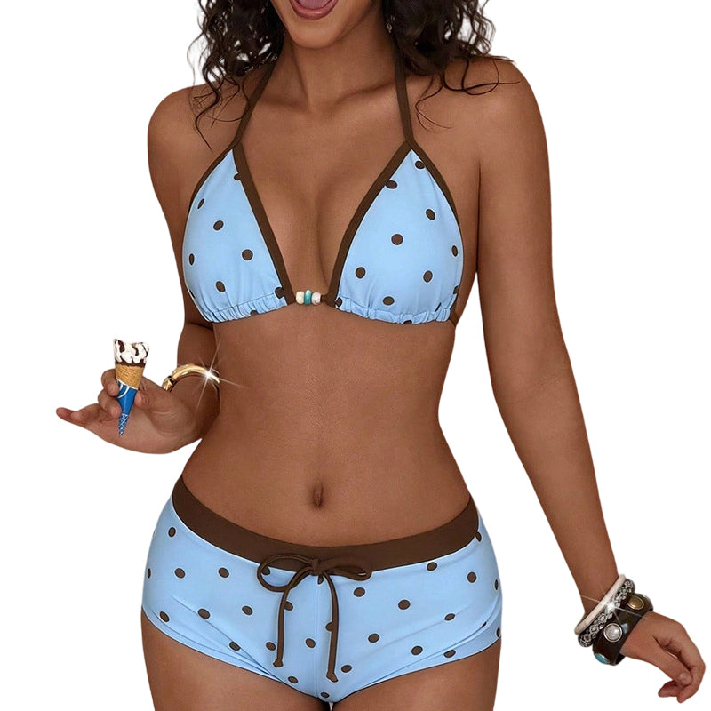 ⏳LAST DAY SALE 50% OFF🔥Polka Dot Halter Bikini Set 👙