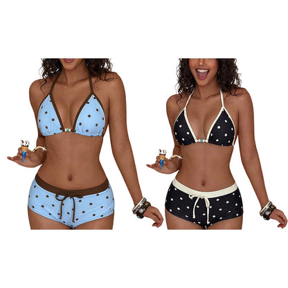 ⏳LAST DAY SALE 50% OFF🔥Polka Dot Halter Bikini Set 👙