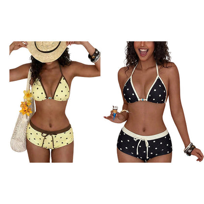 ⏳LAST DAY SALE 50% OFF🔥Polka Dot Halter Bikini Set 👙
