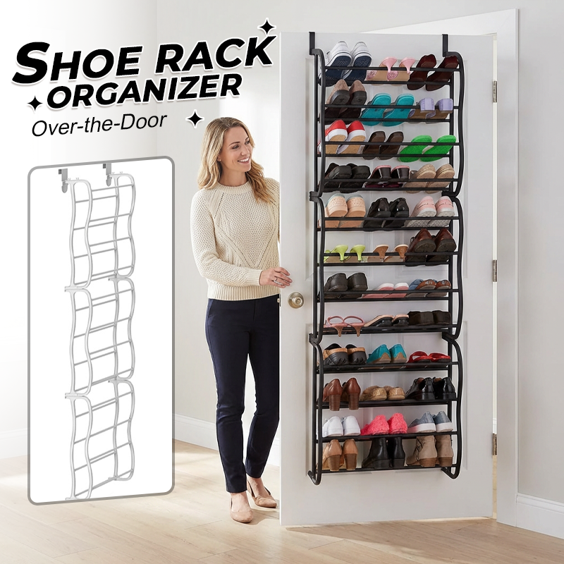 👟70% OFF NOW! 🏆 Over-the-Door Shoe Rack Organizer – 24 pockets & tool-free install – Fits standard doors, holds up to 24 pairs – perfect for entryway or closet 🚪✨