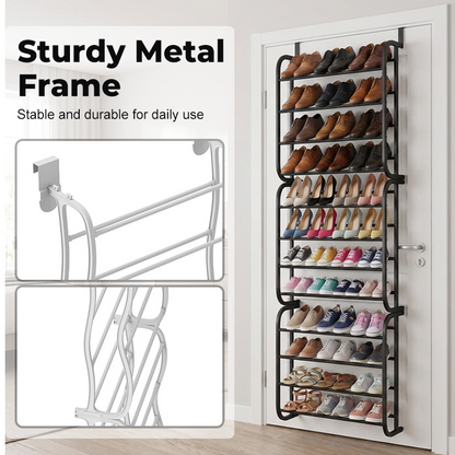 👟70% OFF NOW! 🏆 Over-the-Door Shoe Rack Organizer – 24 pockets & tool-free install – Fits standard doors, holds up to 24 pairs – perfect for entryway or closet 🚪✨