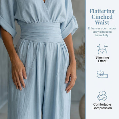 📢📢50% Off💟Women's V-Neck High Waist Wide Leg Jumpsuit