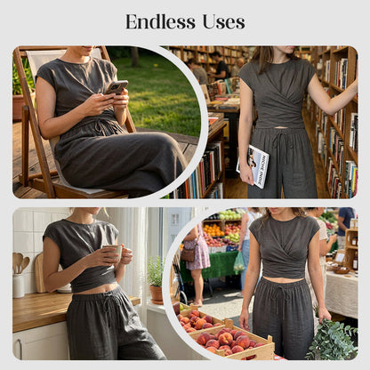 👗 LIMITED-TIME 50% OFF! 💥 Women's Crossover Top & Wide-Leg Pants Set – Chic, Flowing, Effortless Style ✨