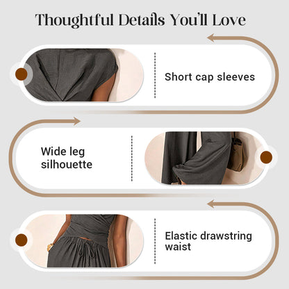 👗 LIMITED-TIME 50% OFF! 💥 Women's Crossover Top & Wide-Leg Pants Set – Chic, Flowing, Effortless Style ✨