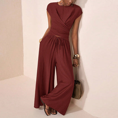 👗 LIMITED-TIME 50% OFF! 💥 Women's Crossover Top & Wide-Leg Pants Set – Chic, Flowing, Effortless Style ✨
