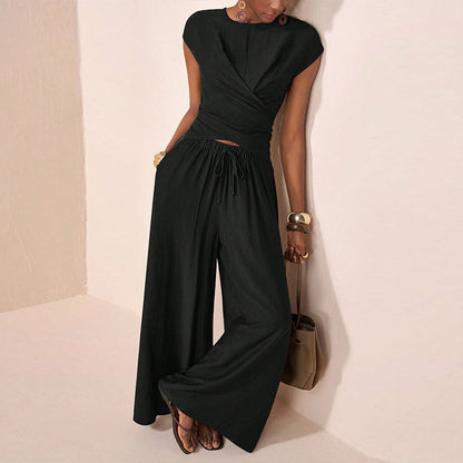 👗 LIMITED-TIME 50% OFF! 💥 Women's Crossover Top & Wide-Leg Pants Set – Chic, Flowing, Effortless Style ✨