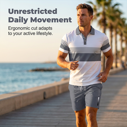 📢📢50% OFF !! ⏰ Men's Two-Piece Shirt and Shorts Set(No need match outfits )