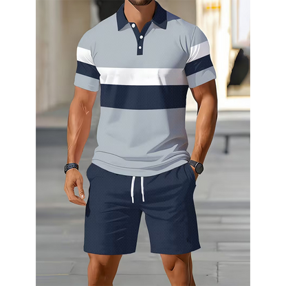 📢📢50% OFF !! ⏰ Men's Two-Piece Shirt and Shorts Set(No need match outfits )