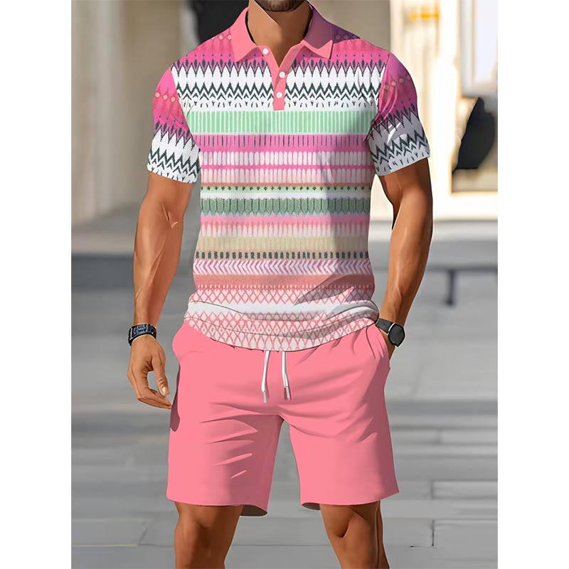 📢📢50% OFF !! ⏰ Men's Two-Piece Shirt and Shorts Set(No need match outfits )