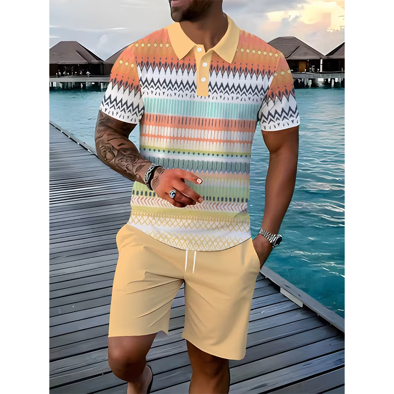 📢📢50% OFF !! ⏰ Men's Two-Piece Shirt and Shorts Set(No need match outfits )