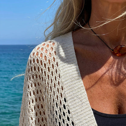 🎉 2026 Sale — Over 30,000 Sold! 💞 Breathable Mesh Knit Top – Tie-Front, Sun Protection & Effortless Style! ✨