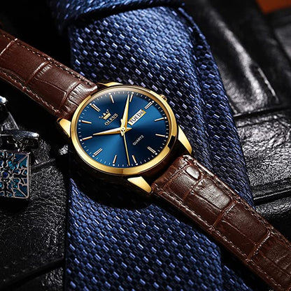 ⌚50% OFF! 💥 Men's Simple Watch with Day & Date – Stainless Steel, Luminous Hands, Classic ✨