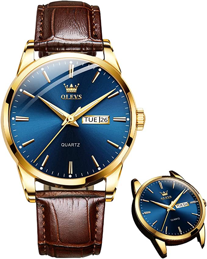 ⌚50% OFF! 💥 Men's Simple Watch with Day & Date – Stainless Steel, Luminous Hands, Classic ✨