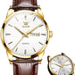 ⌚50% OFF! 💥 Men's Simple Watch with Day & Date – Stainless Steel, Luminous Hands, Classic ✨