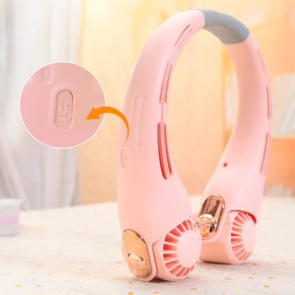 🌀💥 360° Rotating Neck Fan – Ultra Quiet, 3 Speeds, Hands-Free, Long Battery ✨