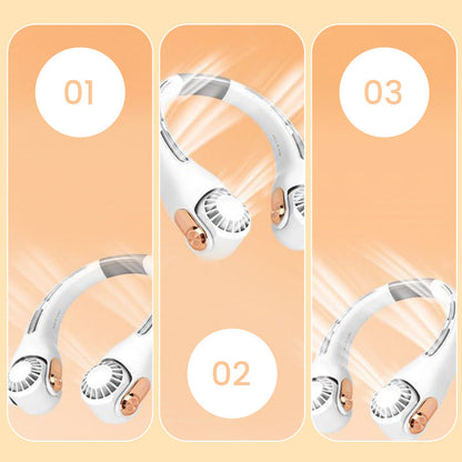🌀💥 360° Rotating Neck Fan – Ultra Quiet, 3 Speeds, Hands-Free, Long Battery ✨
