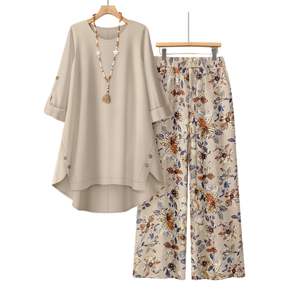 💥New Arrival💥Women's Cotton Linen Half Sleeve Top ＆ Pants Set