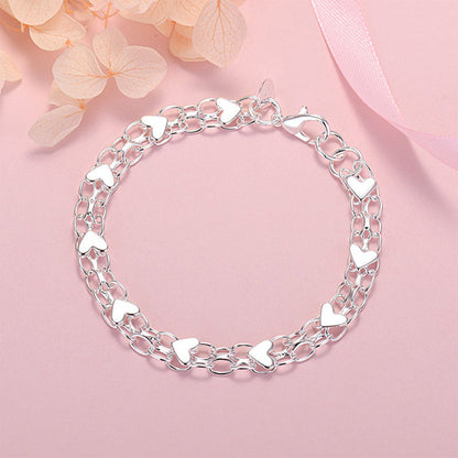 ⏳Time-Limited Special⏰Double Chain Heart Charm Bracelet