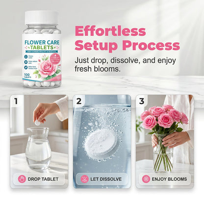 🌸Flower Preservation Water Purifier Tablets💐 One tablet—keeps bouquets vibrant & vase water crystal-clear