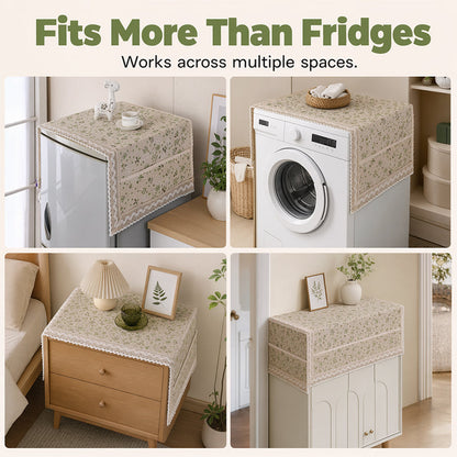 💖LAST DAY SALE!!💖✨Cotton Linen Refrigerator Dust Cover with Pockets